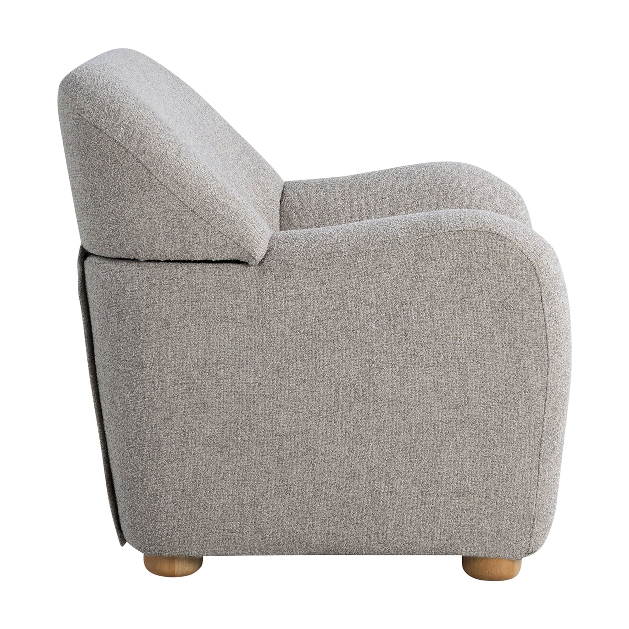 Studio Living Genifer Modern Arm Chair, Pebble Gray Boucle Fabric