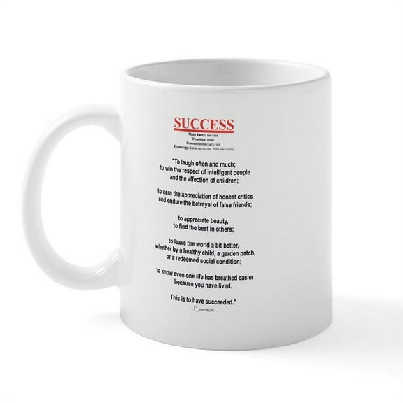 CafePress - Emerson's Success Mug - 11 oz Ceramic Mug - Novelty Coffee Tea Cup