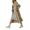 thumbnail image 3 of Women's Waterproof Double-Breasted Trench Coat Classic Lapel Overcoat Slim Outerwear Coat, 3 of 5
