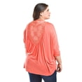 thumbnail image 3 of Cardigan con detalle de encanje Roman Fashion /Tallas Extras, 1434 (Coral) naranja claro 40, 3 of 6