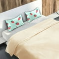 thumbnail image 5 of Yayeee Pillowcase Standard Size Set of 2 Satin Wrinkle Resistant Pillow Case, Green Strawberry, 5 of 8