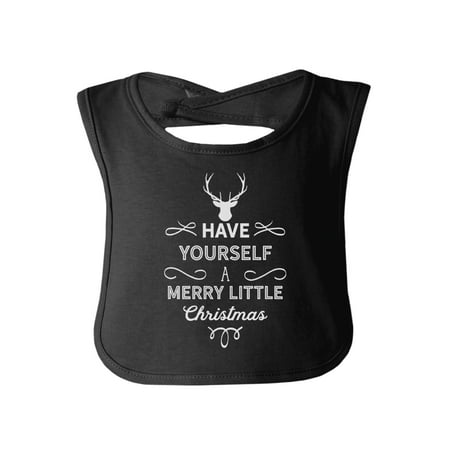 

Merry Little Christmas Baby Bib Black Cotton Cute Baby Girl Gifts