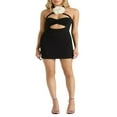 thumbnail image 1 of AMERTEER Femmes Y2k Été Bodycon Parti Club Robe Couleur Unie Découpe Fleur Sans Manches Robe Streetwear, 1 of 5