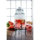 Style Setter Bristol Glass Beverage Dispenser With Ice Bucket Stand Water Wine Juice Great For Parties Weddings And More