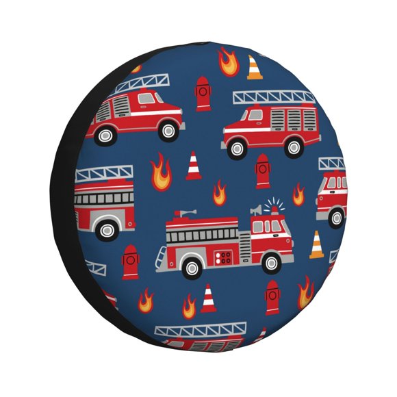 Easygdp Fire Truck 1 for Wheel Cover,Spare Tire Cover,4-17in Spare Tire Cover Universal Fit for Trailer, Car, Truck, SUV, Jeep-15 inch