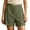 Army Green, variant on Womens Summer High Waist Shorts Roll Up Pleated Zippered Wrap Hem Wide Leg Shorts with Pockets Brown,2XL