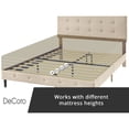 thumbnail image 4 of DeCoro Cambridge Upholstered Wooden Platform Bed Frame, Queen, Linen, 4 of 11