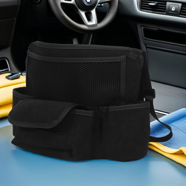 OULII Organizador Impermeable Para Asiento De Auto Color Negro Con Múltiples Bolsillos Y Colgante Funcional