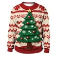 thumbnail image 4 of Unisex Ugly Christmas Sweater with 3D Christmas Tree Design Festive Holiday Pullover for Men and Women, 4 of 5