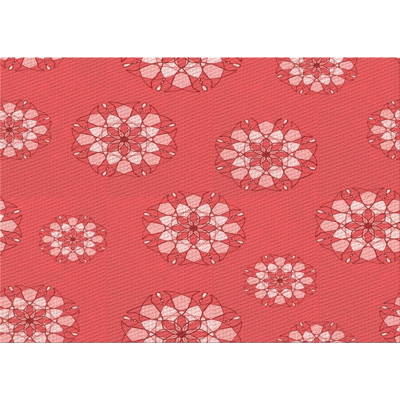 Ahgly Company Indoor Rectangle Patterned Ferrari Red Area Rugs, 4' x 6'