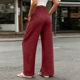thumbnail image 5 of CHGBMOK Wide Leg Pants Woman Ruched High Waisted Palazzo Pant Summer Fall Flowy Beach Lounge Casual Trouser with Pockets, 5 of 9