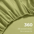 thumbnail image 5 of Superior Egyptian Cotton Deep Pocket 650 TC Sheet Set, Twin, Olive Green, 5 of 9