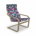 thumbnail image 1 of Floral Armchair Pad and Slipcover, Pattern of Monstera Leaf Pink Flowers Tropical Arrangement, 1 Piece Soft Cushion Replacement with Removable Cover, Pale Petrol Blue Teal, by Ambesonne, 1 of 1