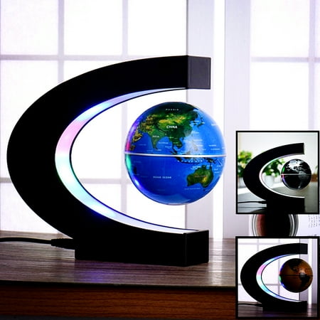 Globe Shape - LED C Shape World Map Decoration Magnetic Light Levitation Floating Globes of the World Night Light for Kids Christmas Gift
