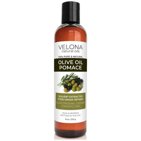 Olive Pomace Oil by Velona - 8 oz | 100% Pure and Natural Carrier Oil | Refined, Cold pressed | Cooking, Skin, Hair, Body & Face Moisturizing | Use Today - Enjoy Results