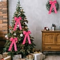 thumbnail image 7 of Needhep Large Bow Layout Accessories Bows Velvet Ribbon Bow, Rustic Crafts Gift Bows, 2024 Christmas Bow Pendant for Tree Gift Wrapping Garland (Hot Pink), 7 of 7
