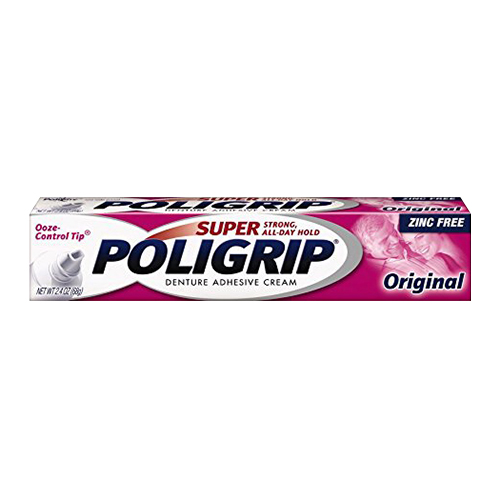 Super Poligrip Denture Adhesive Cream, Original and Strong Hold 2.4