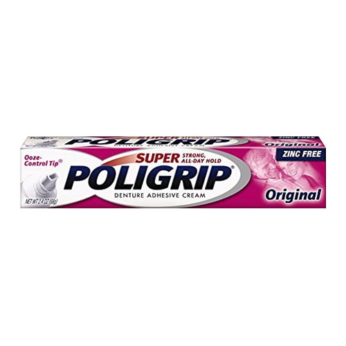 Super Poligrip Denture Adhesive Cream, Original and Strong Hold 2.4
