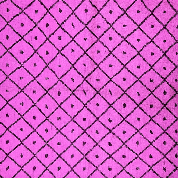 Ahgly Company Indoor Square Solid Pink Modern Area Rugs, 8' Square