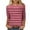 Pink, variant on yillto Womens 3/4 Sleeve Striped Shirts Crewneck Pullover Tunic Tops Causal Soft Basic Trendy Tops