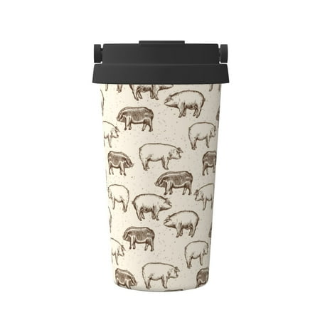 

Tebeau Vintage Farm Pigs Print Travel Coffee Mug Insulated Coffee Cup with Leakproof Lid Coffee Tumbler Reusable Coffee Cups with Seal Lid