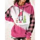 thumbnail image 2 of Sudadera con capucha de manga larga con estampado de cuadros de árbol de gnomo de moda Tmvgtek Para estrenar, 2 of 2