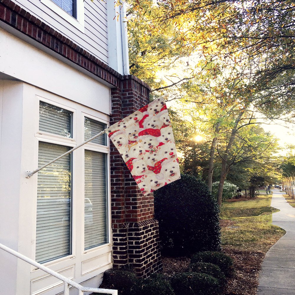 Westie Christmas a Plenty Flag Canvas House Size