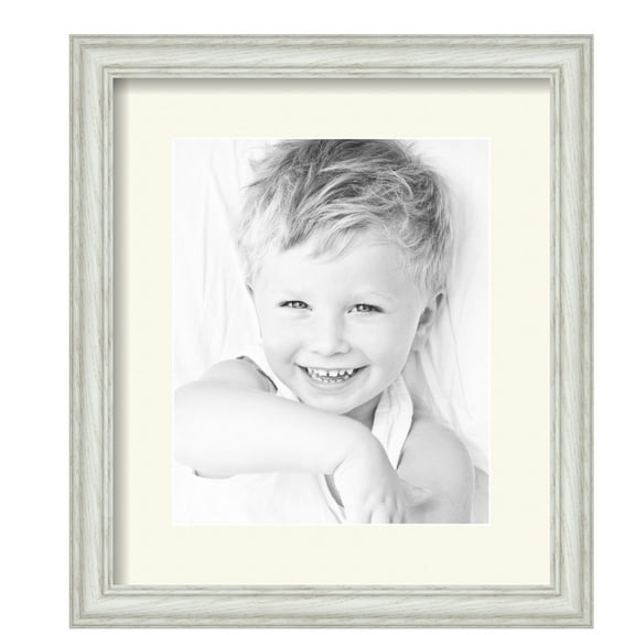 ArtToFrames 12.5x15" Matted Picture Frame with 8.5x11" Single Mat Photo Opening Framed in 1.25" Off White Wash on Ash and 2" Off White Mat (FWM-4098-12.5x15)