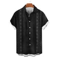 thumbnail image 5 of Xcmzpl Men's Stylish Casual Printed Short Sleeve Button Down Shirts Lapel Collar Summer Vacation Beach Tropical Hawaiian Shirt Black S, 5 of 7