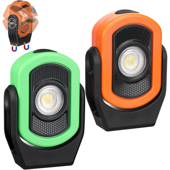 Magnetic Work Light 780 Lumens USB Rechargeable Portable Inspection LED Flashlight for Car Repair Emergency Workshop Lighting 4 Pack Multi-Color