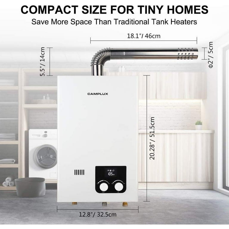 Camplux CM264 10 Litre 2.64 GPM Natural Gas High Capacity Residential  Tankless Water Heater - Walmart.com
