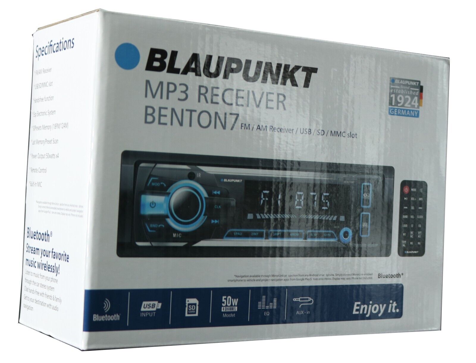 Blaupunkt 1-Din MP3 Car Audio Bluetooth Receiver + 4x Pioneer TS-F1634R 6.5" Bundle - image 4 of 5