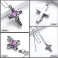 thumbnail image 4 of Crystal Cremation Jewelry Cross Urn Necklaces for Ashes for Women for Men, Retro Cross Keepsake Urn Memorial Necklace, 4 of 5