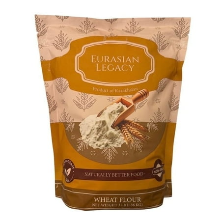 Eurasian Legacy Wheat Flour, High-Protein, Non-GMO, Glyphosate-Free, Unbleached, Perfect for Bread & Baking, 3 lb