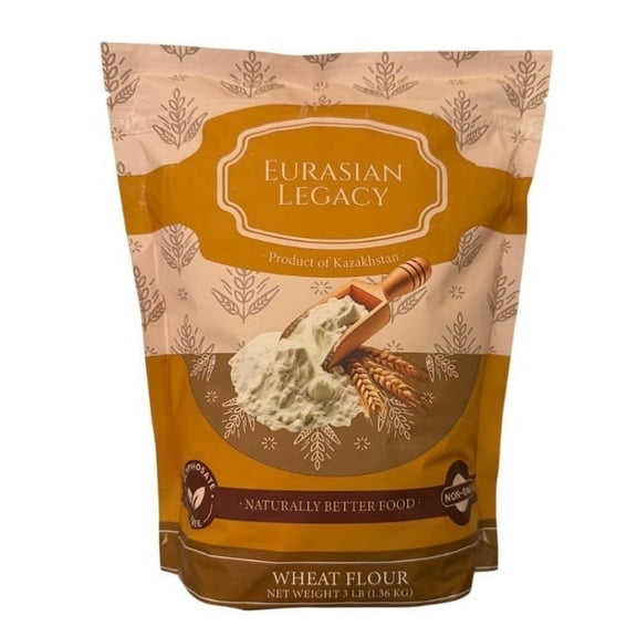 Eurasian Legacy Wheat Flour, High-Protein, Non-GMO, Glyphosate-Free, Unbleached, Perfect for Bread & Baking, 3 lb