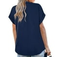 thumbnail image 5 of Women's Short Sleeve Chiffon Blouses for Office Work Business Attire Collared Shirts, 5 of 7