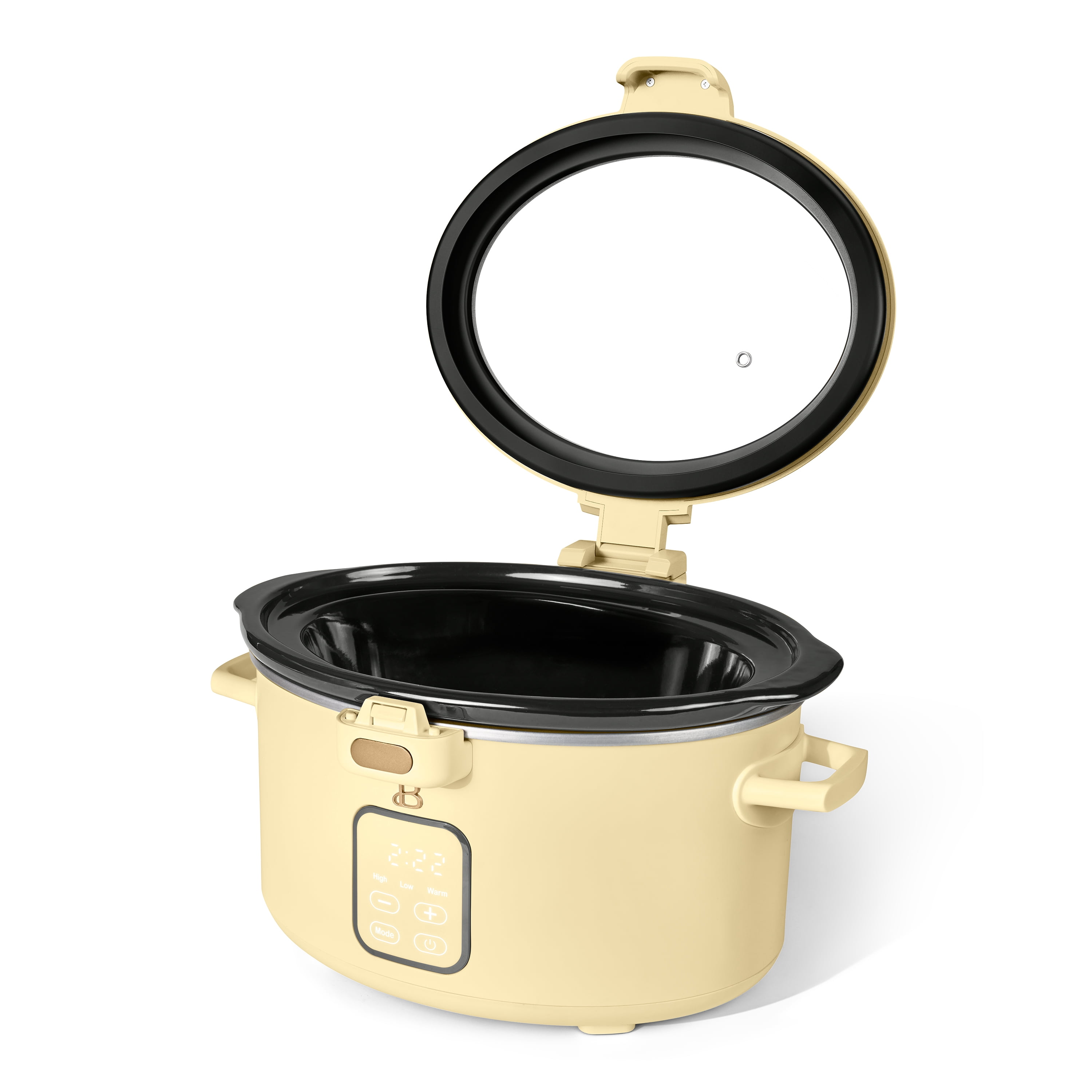 Beautiful 4 Qt Digital Slow Cooker with Hinged Locking Lid, Buttercream by Drew Barrymore