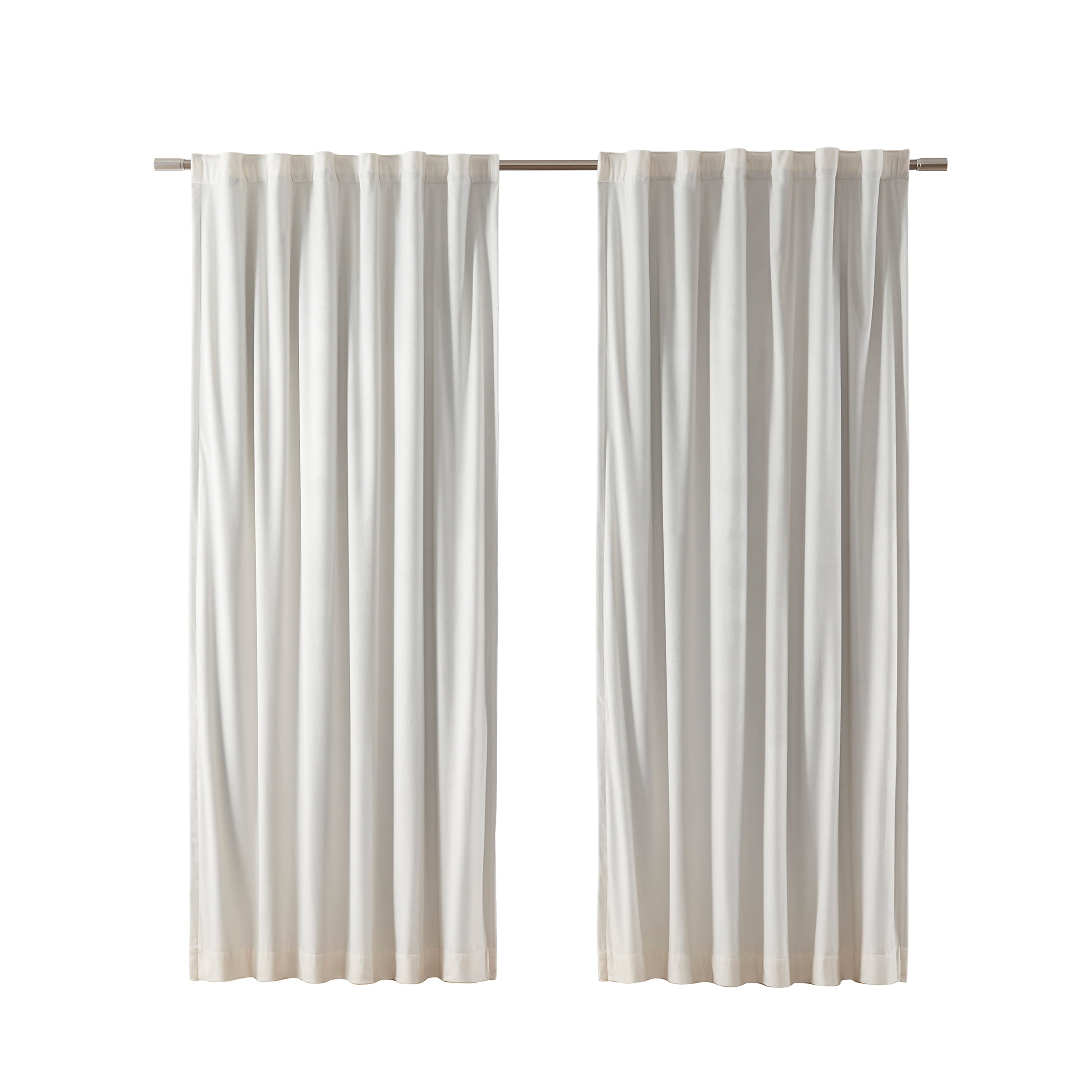 Better Homes & Gardens Dutch Velvet 100% Blackout Single Curtain Panel, Off White, 52 in W x 84 in L