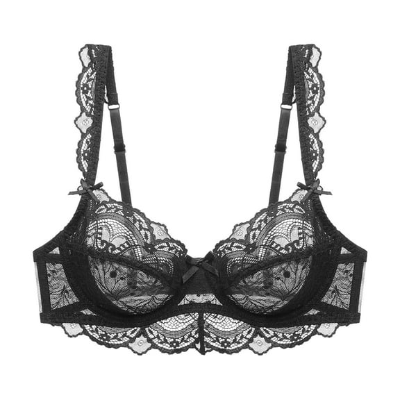 ATENAR Bras for Women,Push Up Bra,Womens Bras,Breathable,Comfort Fit,Solid,Nylon,Spandex,Black,S