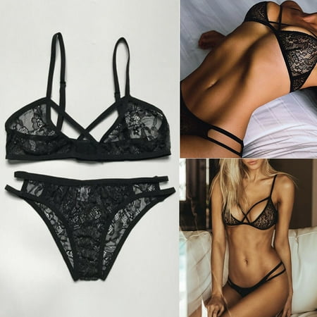 

Hanas Fashion Lingerie Women Lingerie Lace Spandex Sexy Up Bra Panties Sleepwear Underwear Set Honeymoon