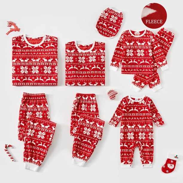 PatPat Christmas Family Matching Long-sleeve Allover Deer & Snowflake ...