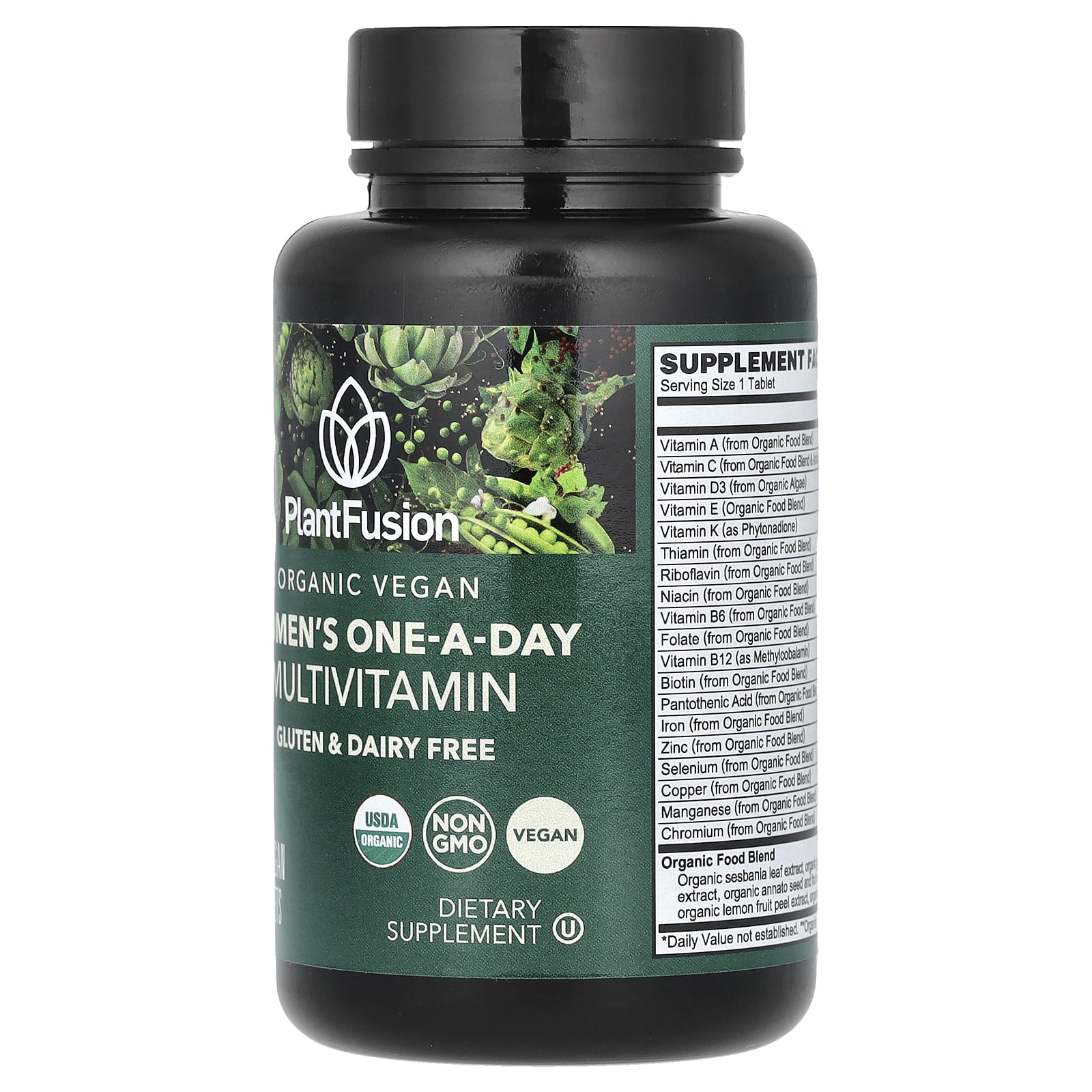 PlantFusion Women's One-A-Day Multivitamin, Organic Vegan, 30 Vegan Tablet