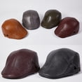 thumbnail image 2 of Gorro de otoño e invierno para hombre, de piel de oveja, estilo coreano, para hombres de mediana edad y mayores, gorra con visera, gorro de cuero genuino de moda, gorro de invierno., 2 of 5