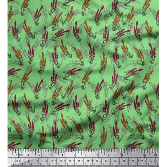 Soimoi Cotton Duck Fabric Lavender Floral Print Fabric by The Yard 42 Inch Wide