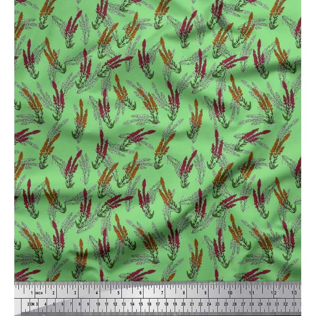 Soimoi Poly Georgette Fabric Lavender Floral Decor Fabric Printed Yard 52 Inch Wide