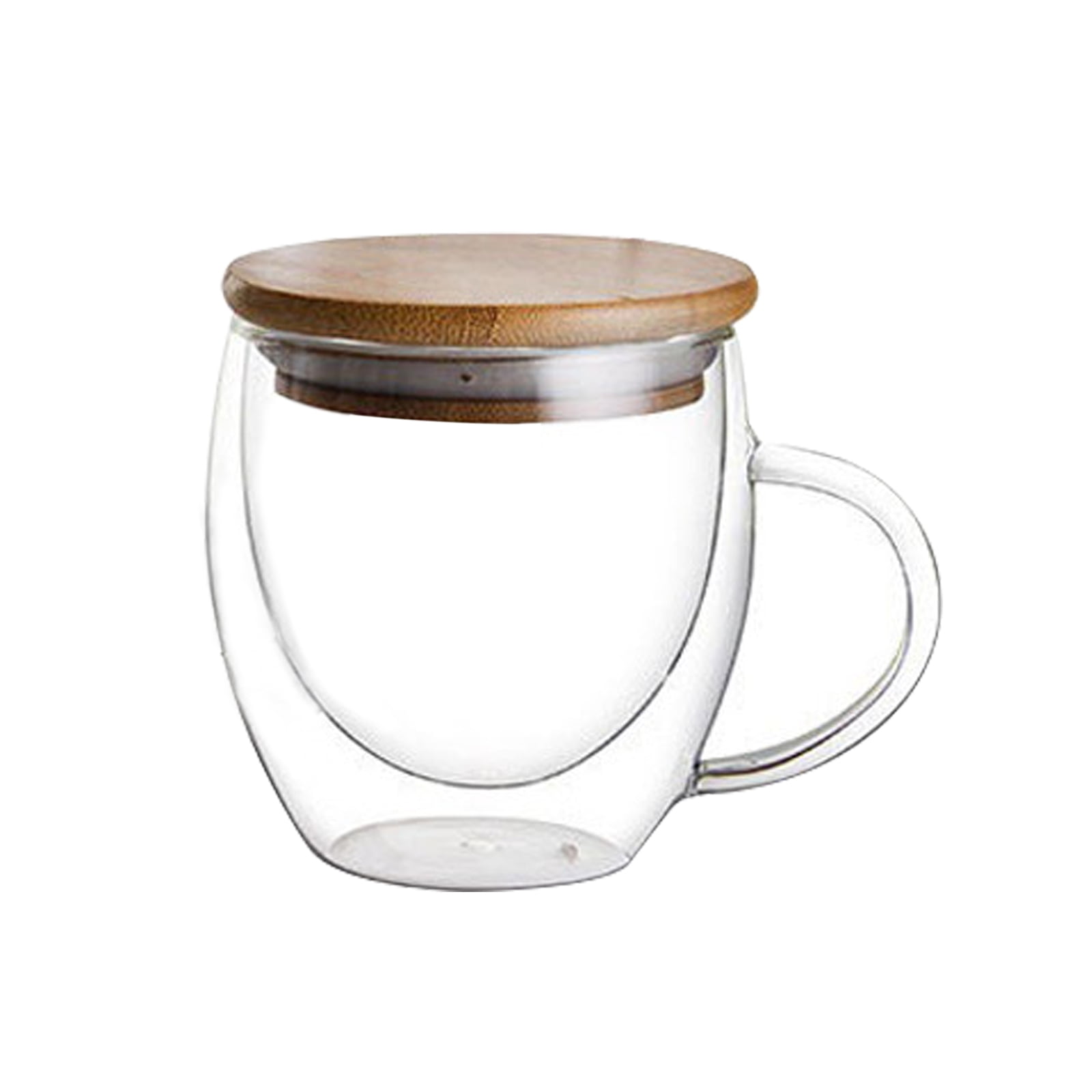 NA Inoha [350 ml , 2-Pack] Large Clear Glass Coffee Mugs - Double Wall Insulated Glass Tea Cups with Handle - Latte Cappuccino - Heat Resistant 