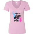 thumbnail image 3 of Inktastic Gender Reveal Will It Be a Little Buck or Doe? Women's V-Neck T-Shirt, 3 of 5