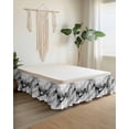 thumbnail image 2 of Abstract Art Marble Texture Bed Skirt Queen Size 18" Drop Black Grey Gradient Modern Art Ruffled Wrap Around Bed Skirts Adjustable Elastic Bedskirt Dust Ruffle for Queen Size Bed, 2 of 7