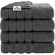 thumbnail image 1 of Toalla de baño de lujo de 4 piezas, toallas de baño turcas de algodón para baño, toallas de ducha grandes de 68 x 137 cm, gris oscuro, 1 of 5