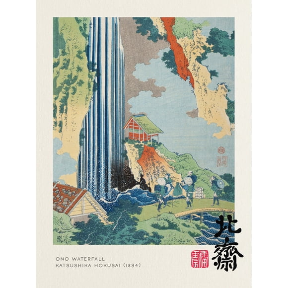 Vintage The Great Wave Katsushika Hokusai Poster Waterfall Canvas Painting Print Japan Exhibition Wall Art Picture Home Decor. Size: 50*70 cm, unframed.,SKU-4